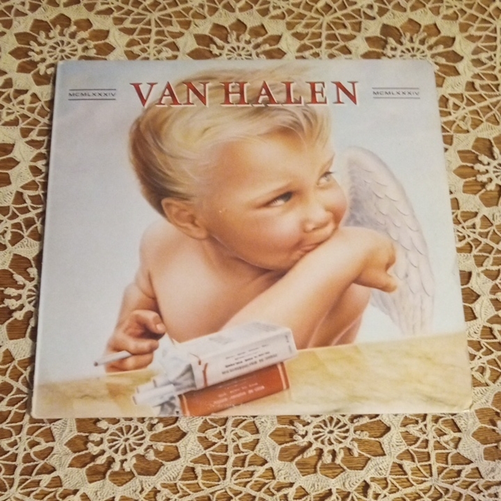 Van Halen Vinyl Record with Iconic Cream and Red Cover